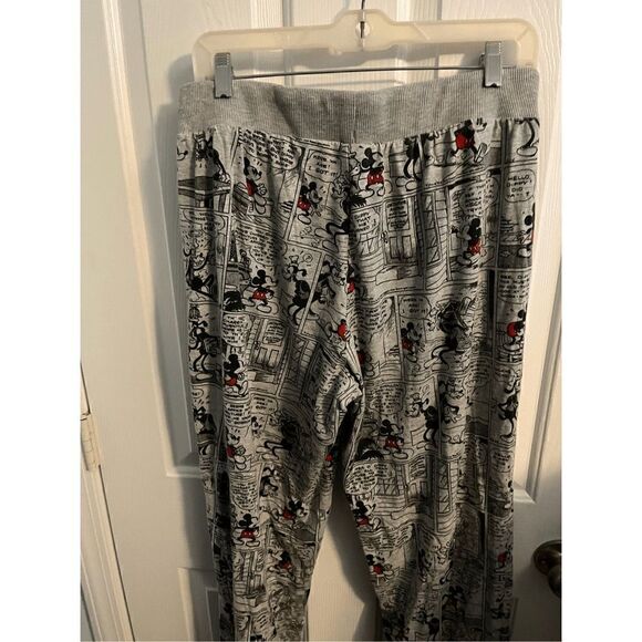 Disney Mickey Mouse Cartoon Gray Pajama Pants. Red tie. Size Medium. - Picture 4 of 4